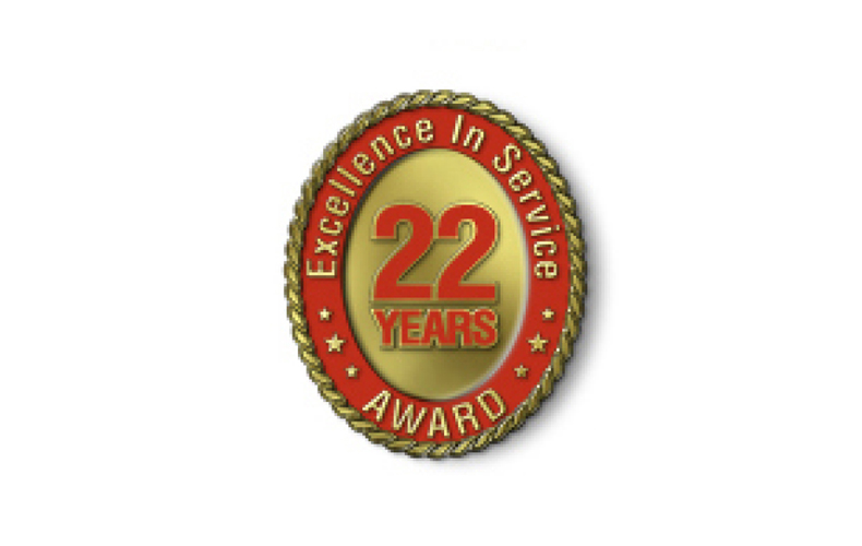 Excellence in Service - 22 Year Award